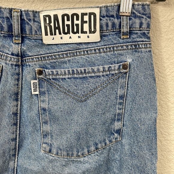 The Ragged Priest Jeans Wide Leg High Rise Baggy Jeans Raw Hem Crop Skater - Picture 6 of 12